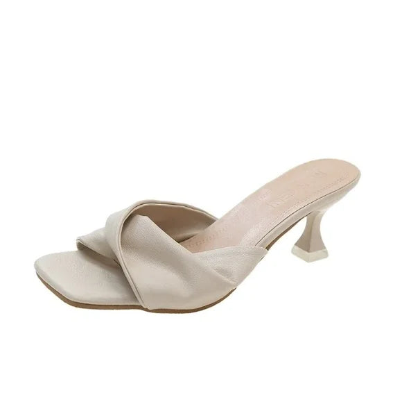 Women's Sexy Pointed-Toe Mixed-Color Mule Stiletto Heels | Summer Party Slip-On Slides