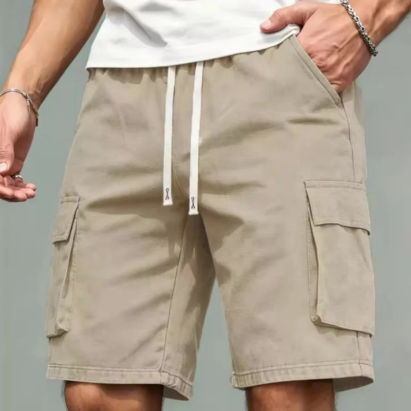 Men's Loose Multi-Pocket Knee-Length Casual Cargo Shorts