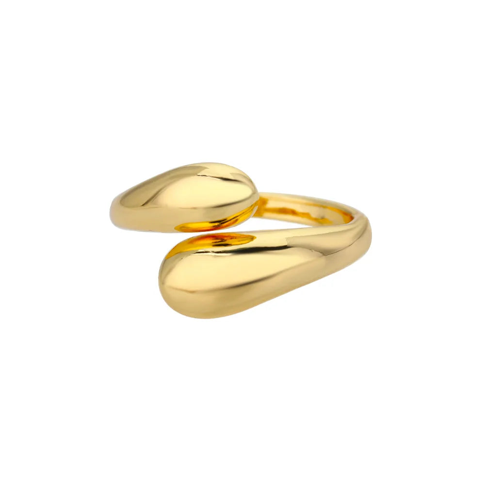 Lumière Luxe™ Stainless Steel Geometric Twist Chain Adjustable Open Ring