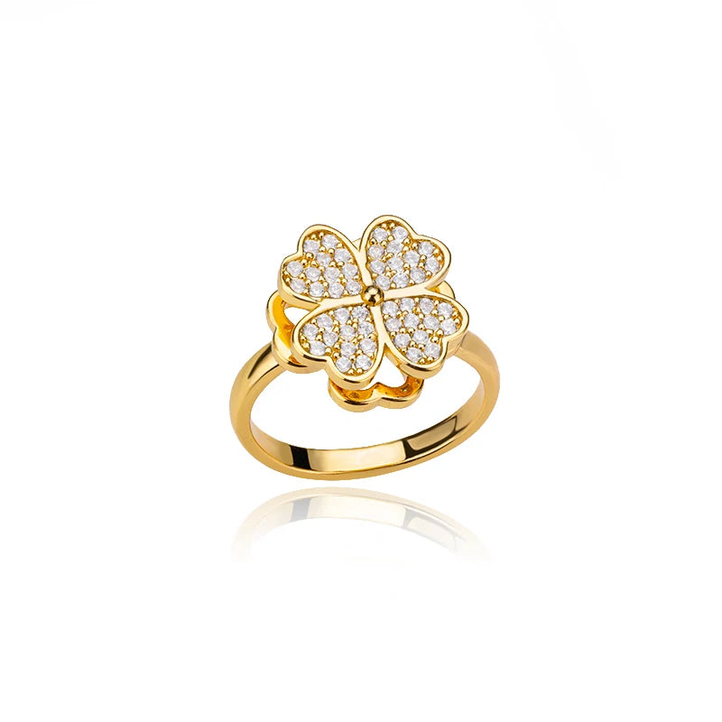 Lumière Luxe™ Stainless Steel Geometric Twist Chain Adjustable Open Ring
