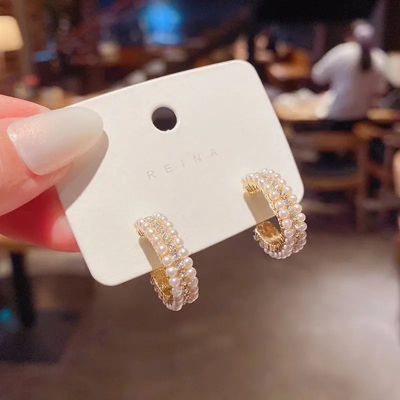 Trend Simulation Pearl Long Earrings Romantic Cute Simple Personality Female Wedding  Fashion Korean Jewelry Pendant Earrings
