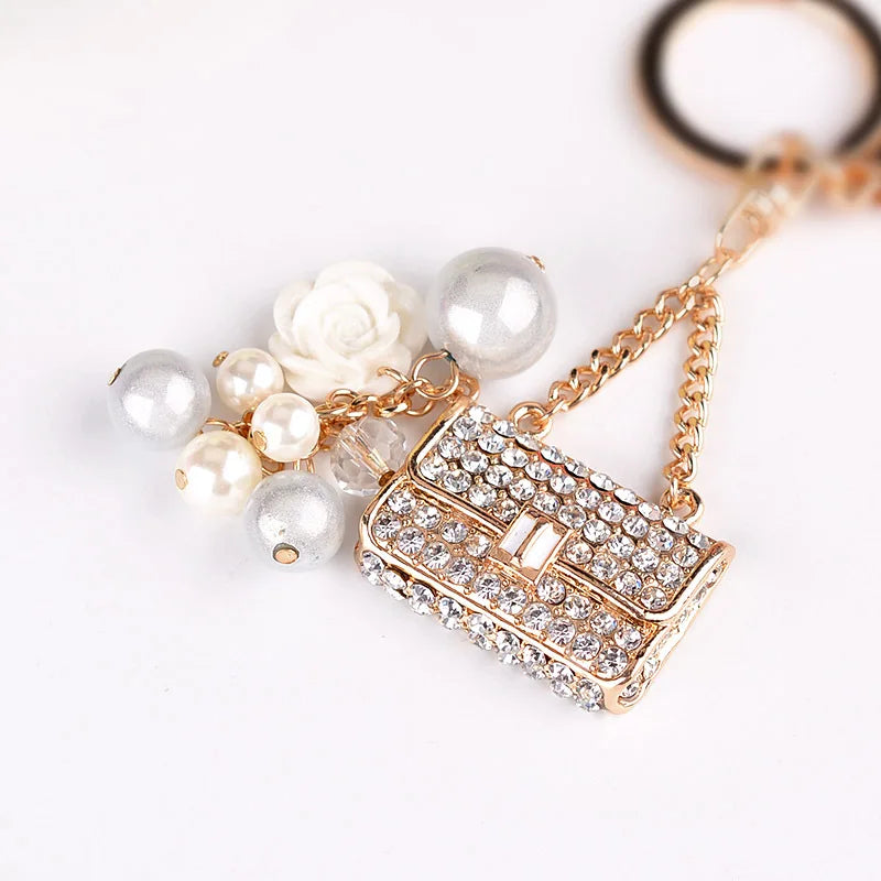 Full Rhinestone Crystal Pumpkin Keychain & Bag Charm