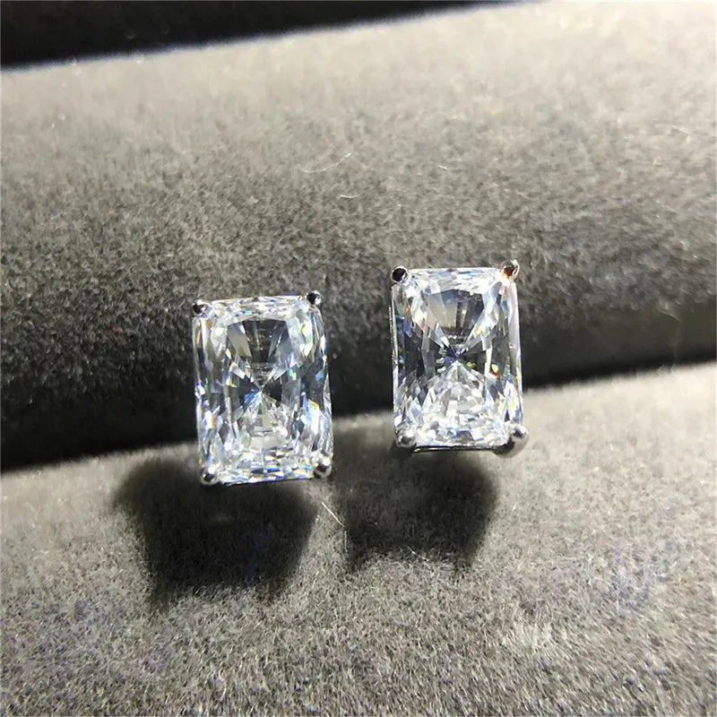 CAOSHI Modern Trendy Women's Earrings Simple Design Temperament Female Accessories Shiny Rectangular CZ Stylish Jewelry Gift