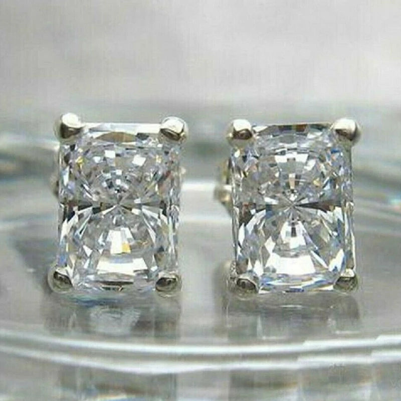 CAOSHI Modern Trendy Women's Earrings Simple Design Temperament Female Accessories Shiny Rectangular CZ Stylish Jewelry Gift