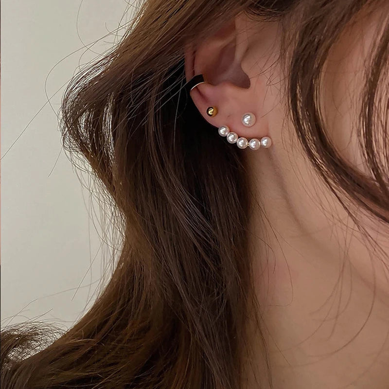 Trend Simulation Pearl Long Earrings Romantic Cute Simple Personality Female Wedding  Fashion Korean Jewelry Pendant Earrings