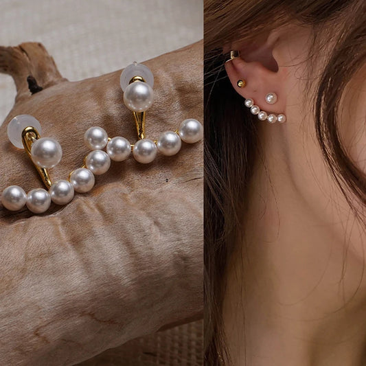 Trend Simulation Pearl Long Earrings Romantic Cute Simple Personality Female Wedding  Fashion Korean Jewelry Pendant Earrings