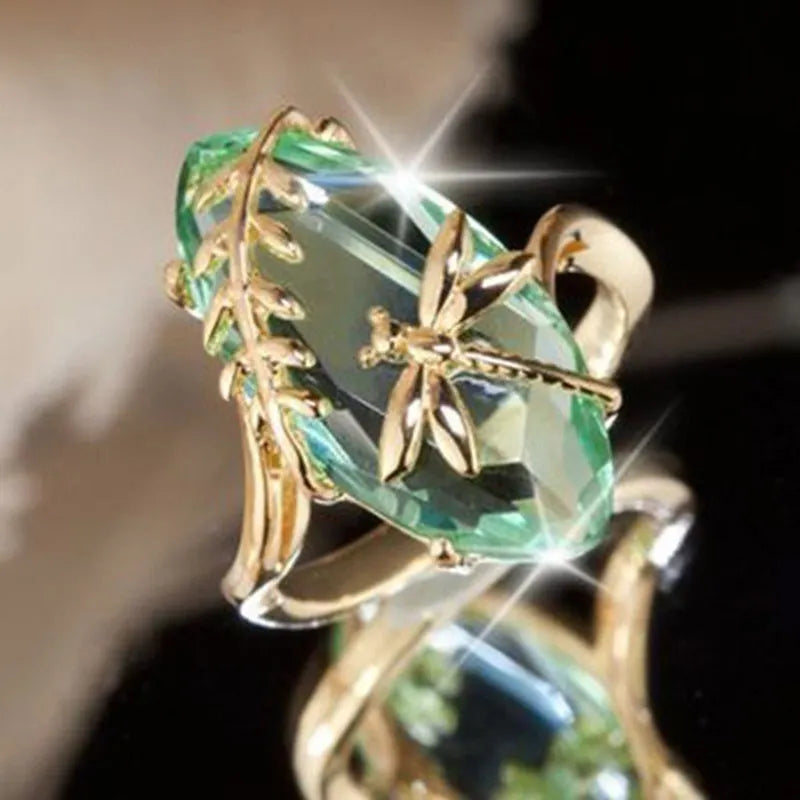 Women's Flying Dragonfly Zircon Ring