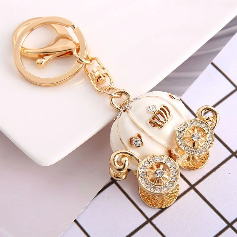 Full Rhinestone Crystal Pumpkin Keychain & Bag Charm