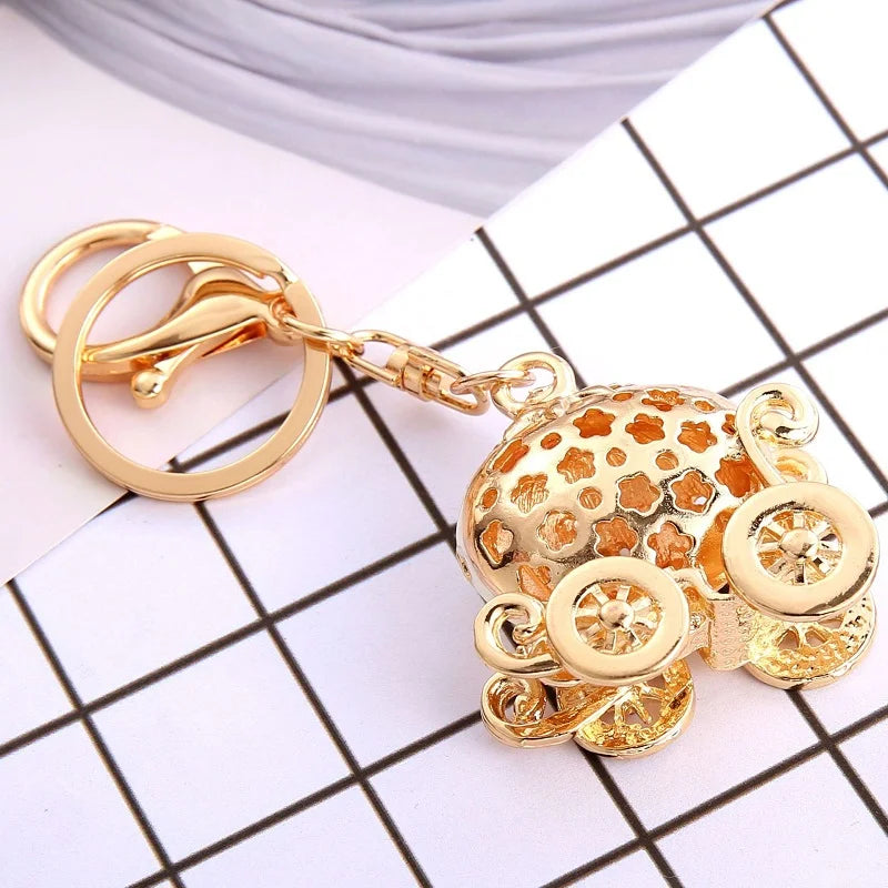 Full Rhinestone Crystal Pumpkin Keychain & Bag Charm