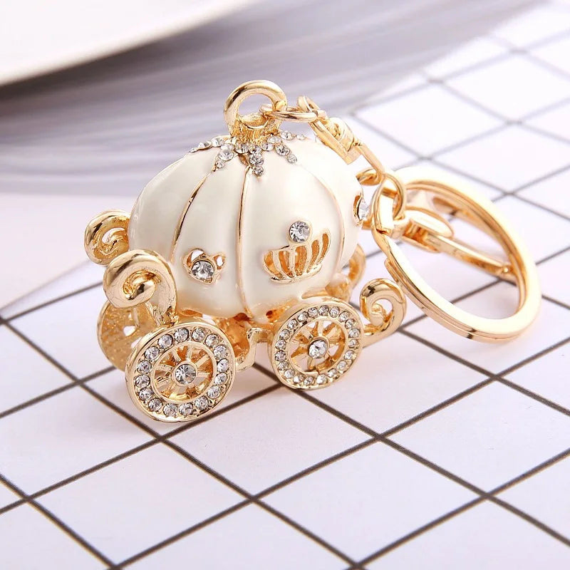 Full Rhinestone Crystal Pumpkin Keychain & Bag Charm