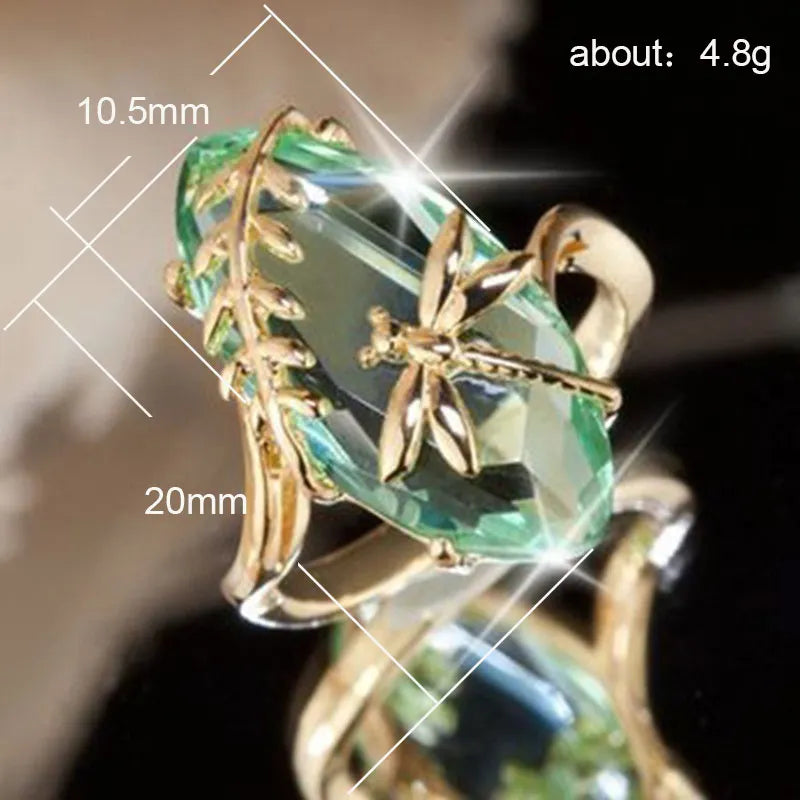 Women's Flying Dragonfly Zircon Ring