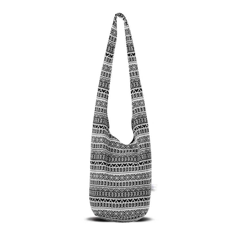 Women's Bohemian Thai Cotton Sling Hobo Bag with Free Gift