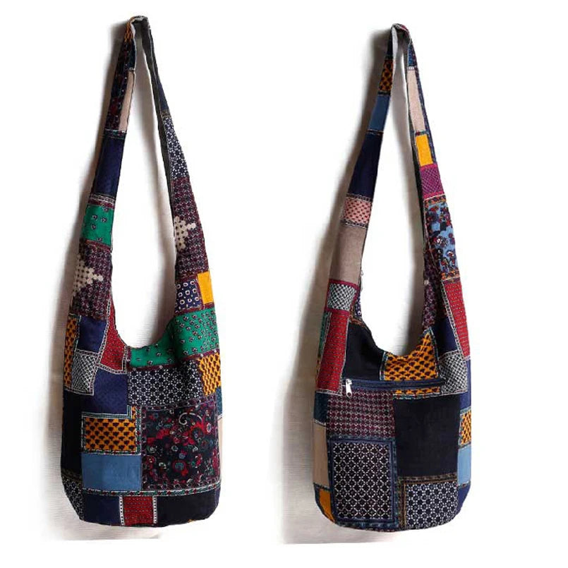 Women's Vintage Bohemian Cotton Canvas Crossbody & Shoulder Bucket Bag