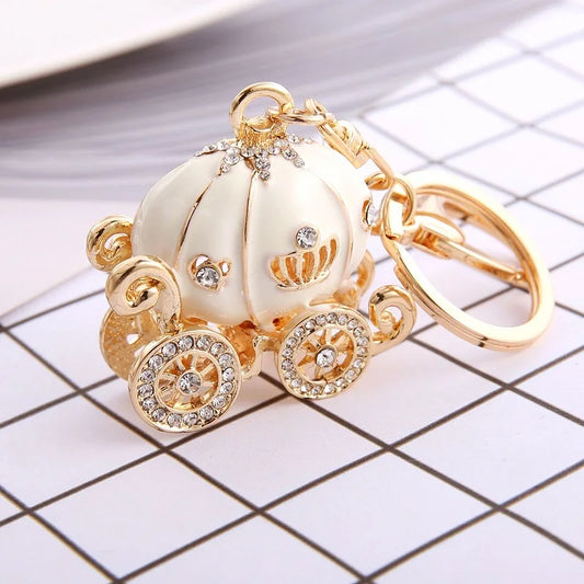 Full Rhinestone Crystal Pumpkin Keychain & Bag Charm