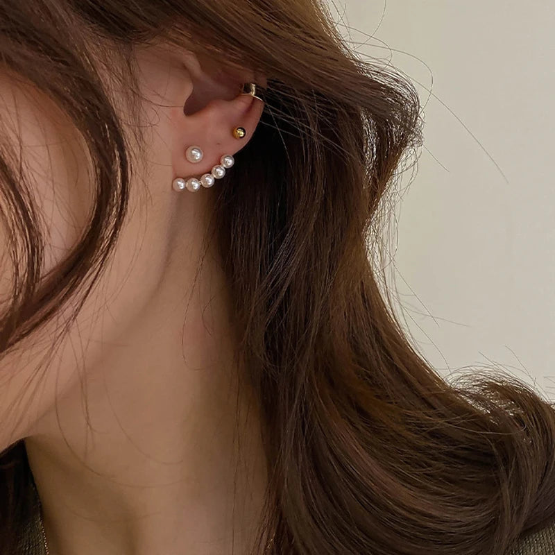 Trend Simulation Pearl Long Earrings Romantic Cute Simple Personality Female Wedding  Fashion Korean Jewelry Pendant Earrings