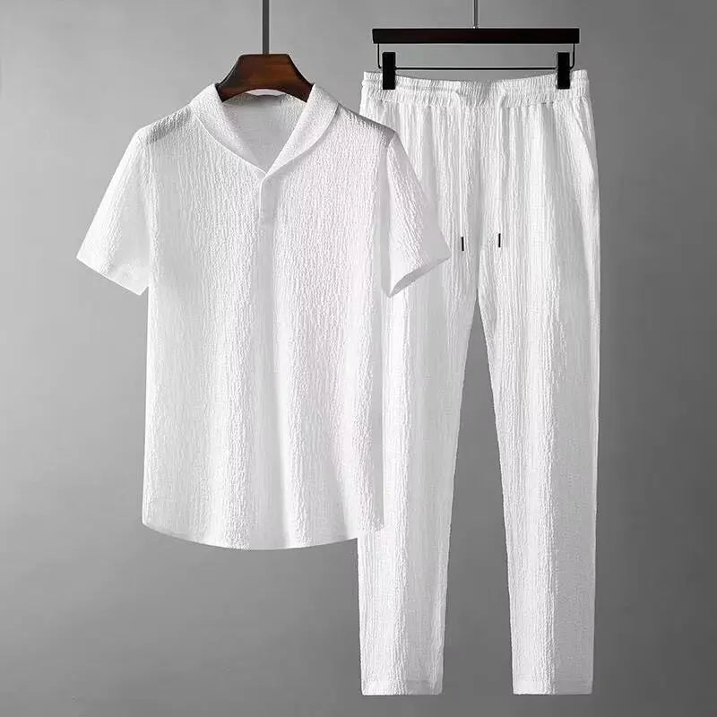 Men's Lightweight Solid Color T-Shirt & Jogger Pants Set