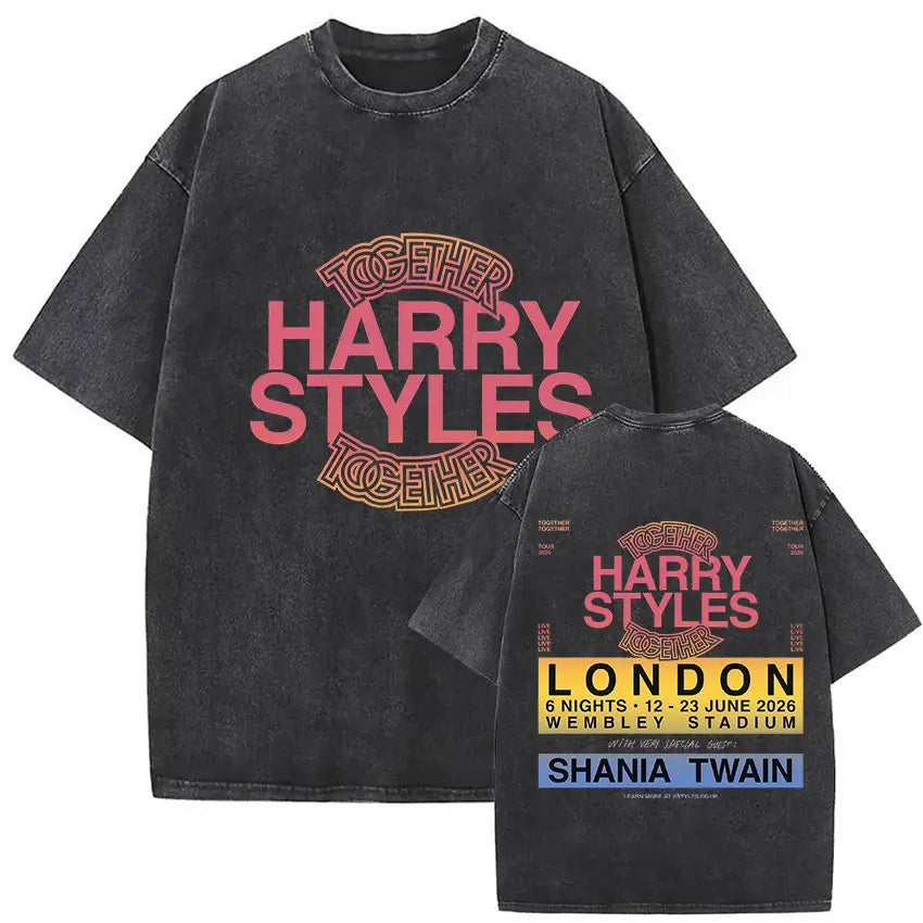 Retro Washed Harry Styles T-shirt Men Women O-Neck Oversized Cotton T Shirt Tops