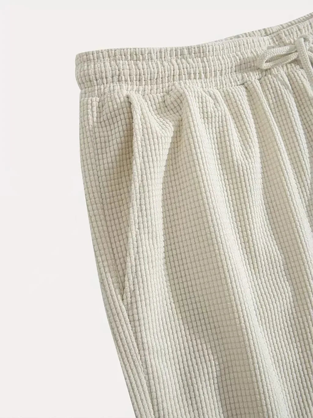 Men’s Waffle Knit Quick-Dry Casual Shorts – Breathable Beach & Streetwear Bermuda Shorts