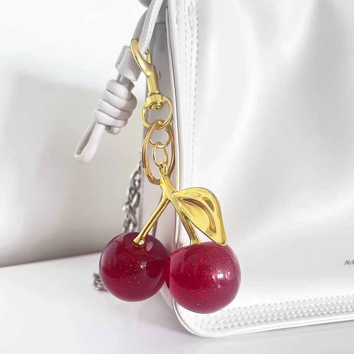 6-Piece Cherry Bag Charm & Pendant Set for Women's Handbags, Totes & Keychains