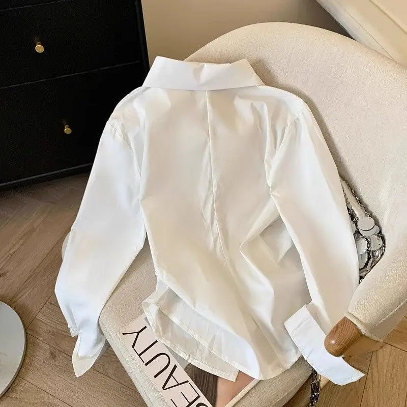 ChicAura™ Asymmetric Irregular Long-Sleeve Polo Shirt & Elegant Tunic Blouse