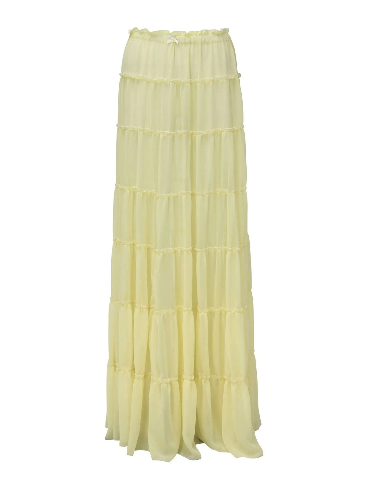 Women's Two-Piece Ruffle Off-The-Shoulder Bandeau & High-Waisted Maxi Skirt Beach Set