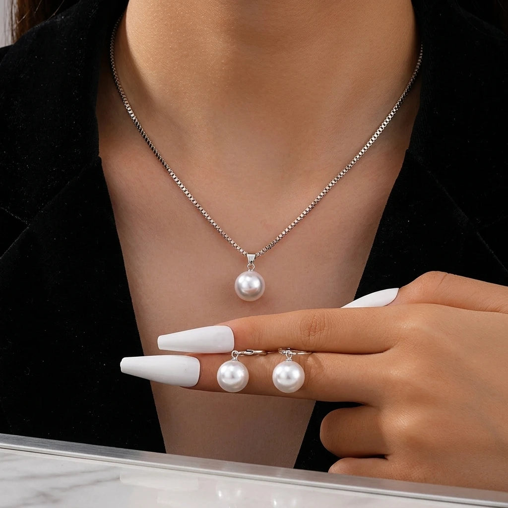 Lumière Royale™ Zircon Teardrop Necklace & Dangle Earrings Jewelry Set