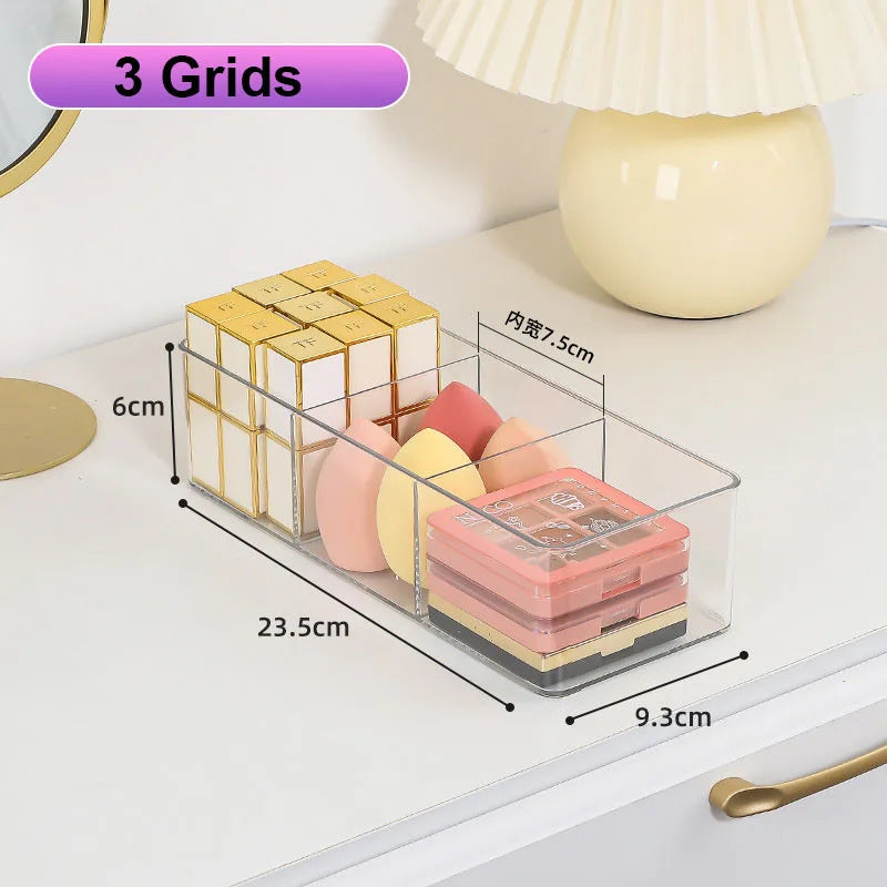 Clear Acrylic Desktop Cosmetic Organizer & Layered Makeup Storage Box