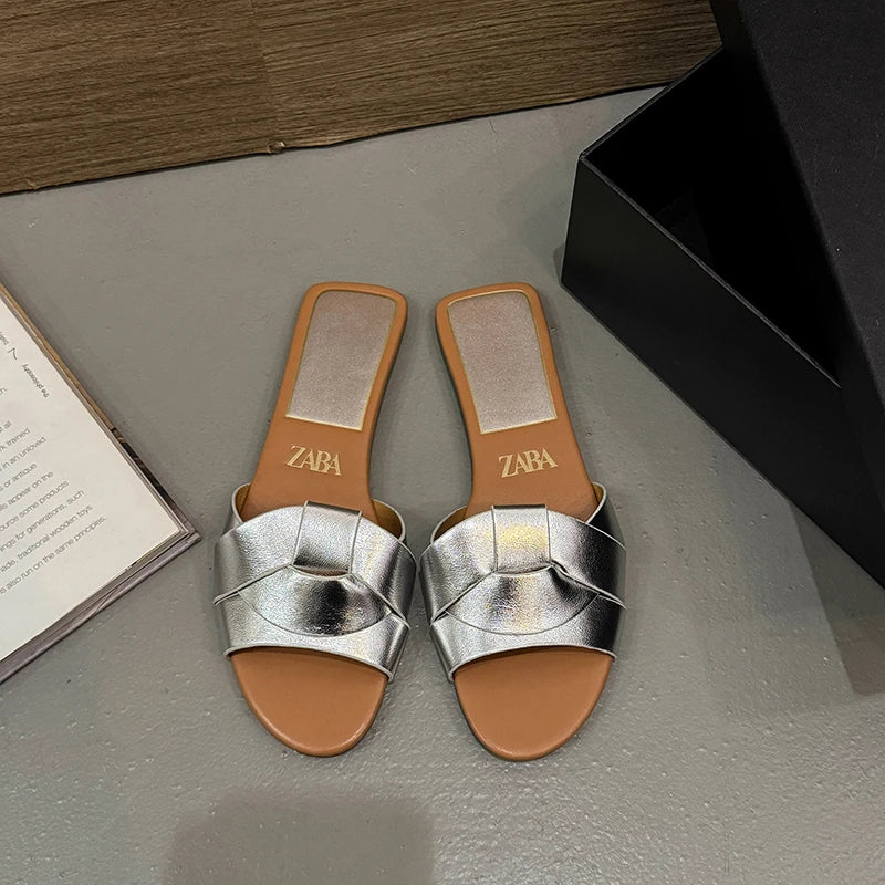 Women's Summer Designer Solid-Color Fashion Slides | Chic Casual Outdoor Slippers