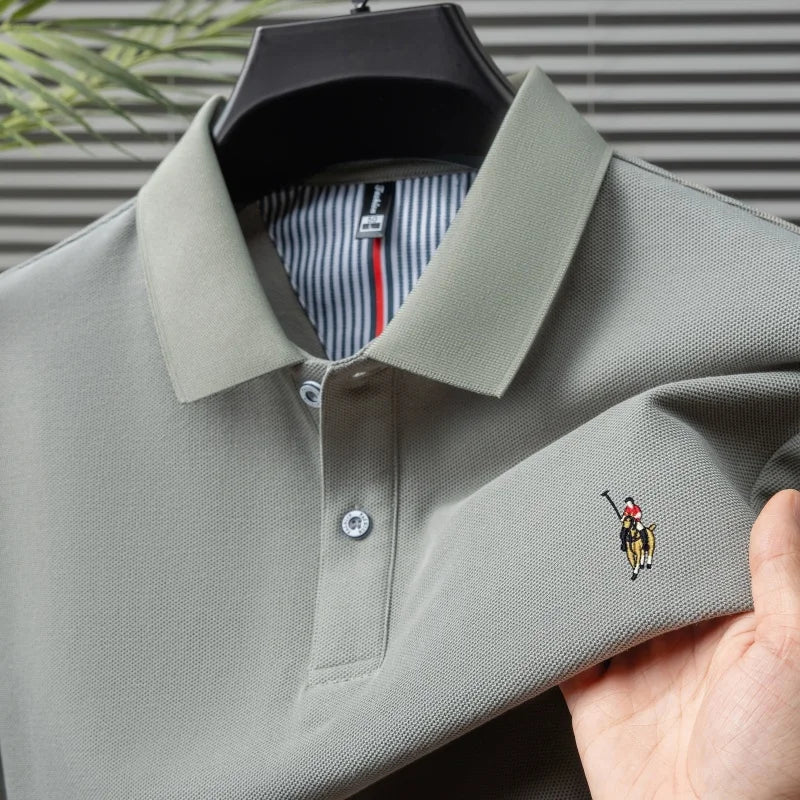 Men's 100% Cotton Embroidered Golf Polo Shirt