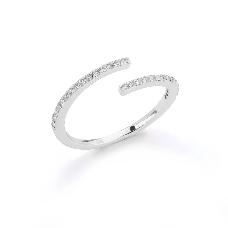 Lumière Luxe™ Stainless Steel Geometric Twist Chain Adjustable Open Ring