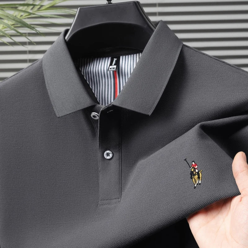Men's 100% Cotton Embroidered Golf Polo Shirt