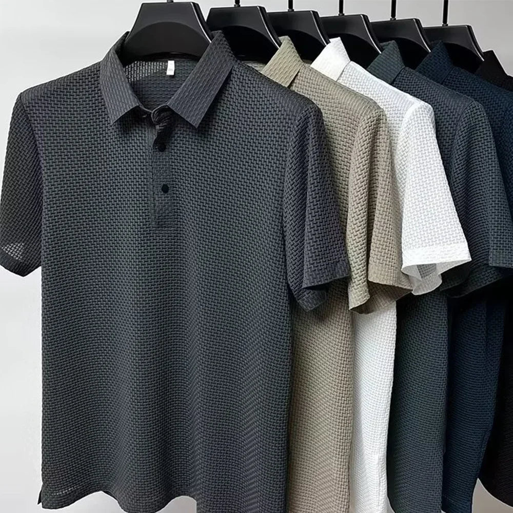 Men's Ice Silk Breathable Lapel Polo Shirt