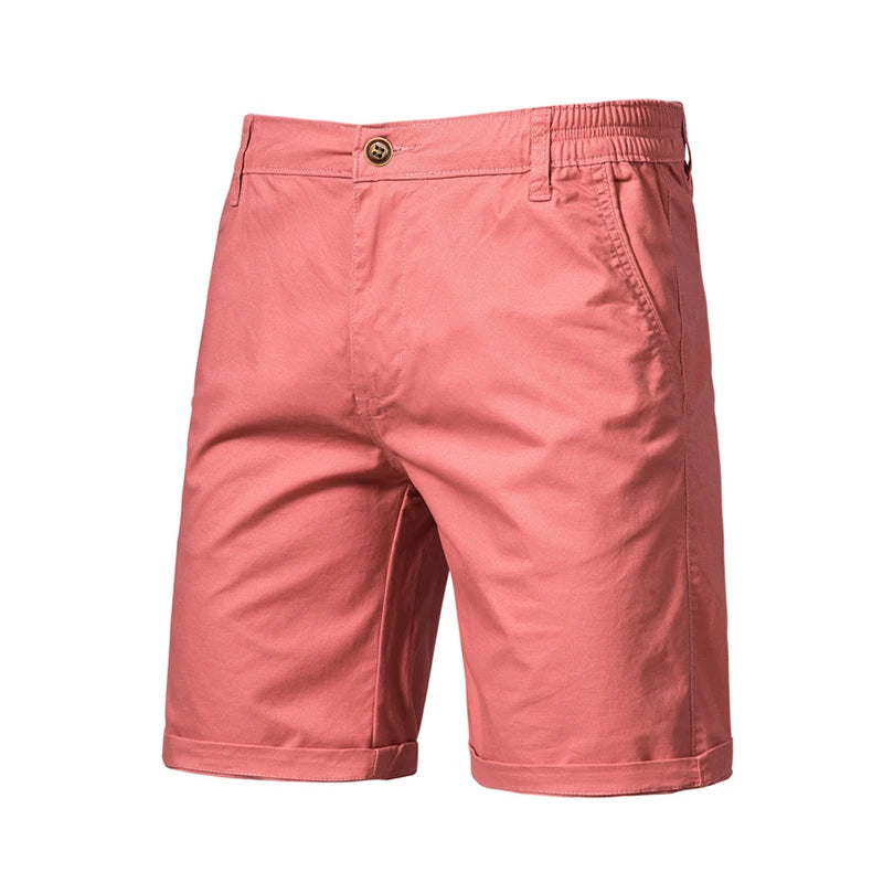 Men's 100% Cotton Elastic Waist Casual Cargo Shorts