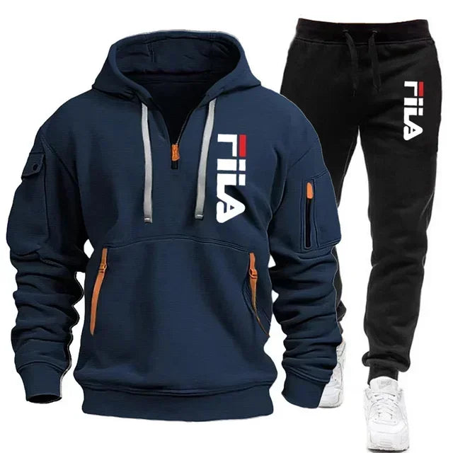 Men's Hooded Sportswear Tracksuit Set (Pullover Hoodie & Matching Joggers)