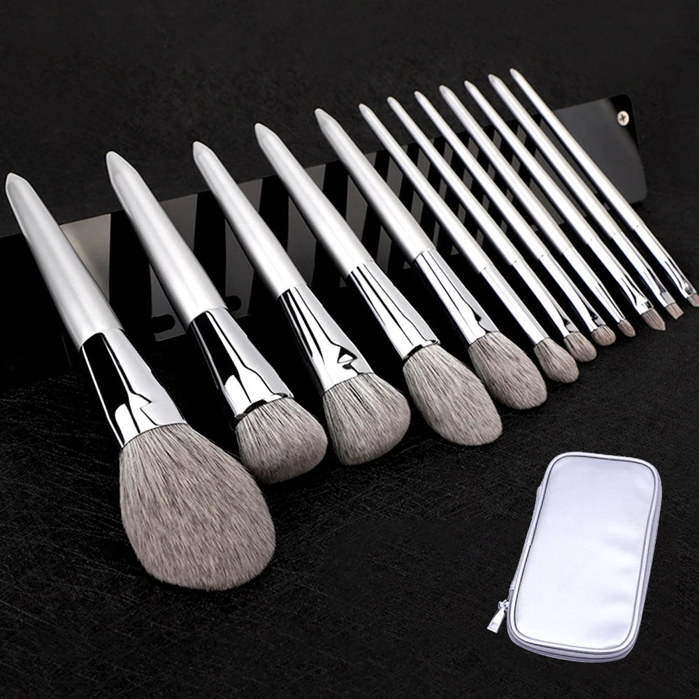 ProBrush™ 12-Piece Natural Goat Hair Professional Makeup Brush Set with Case