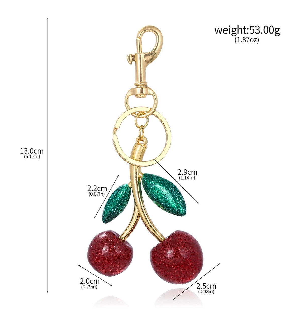 6-Piece Cherry Bag Charm & Pendant Set for Women's Handbags, Totes & Keychains