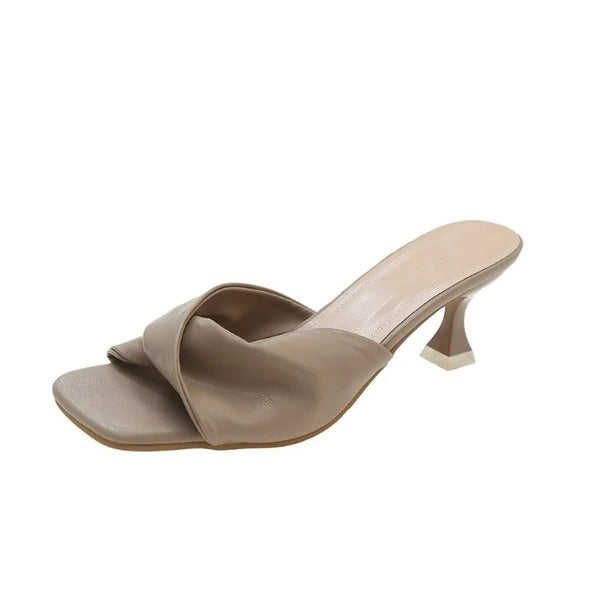 Women's Sexy Pointed-Toe Mixed-Color Mule Stiletto Heels | Summer Party Slip-On Slides
