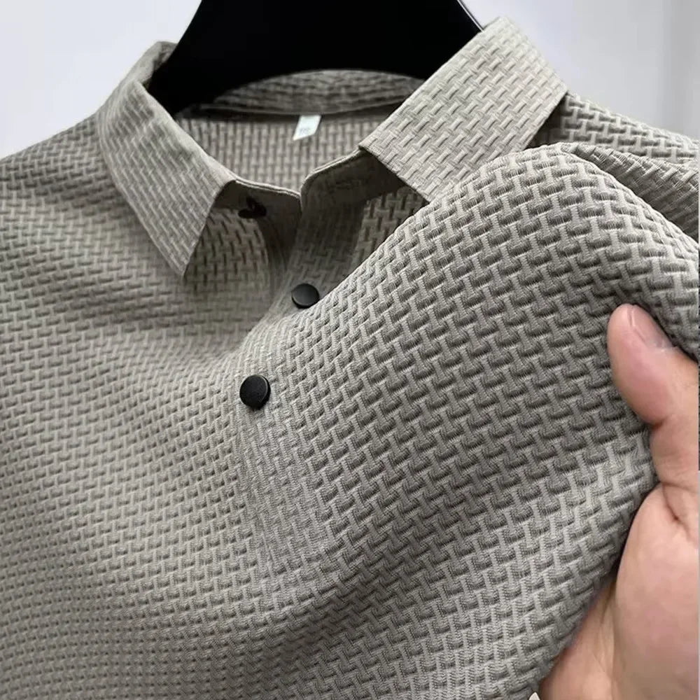 Men's Ice Silk Breathable Lapel Polo Shirt
