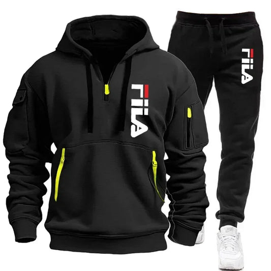 Men's Hooded Sportswear Tracksuit Set (Pullover Hoodie & Matching Joggers)