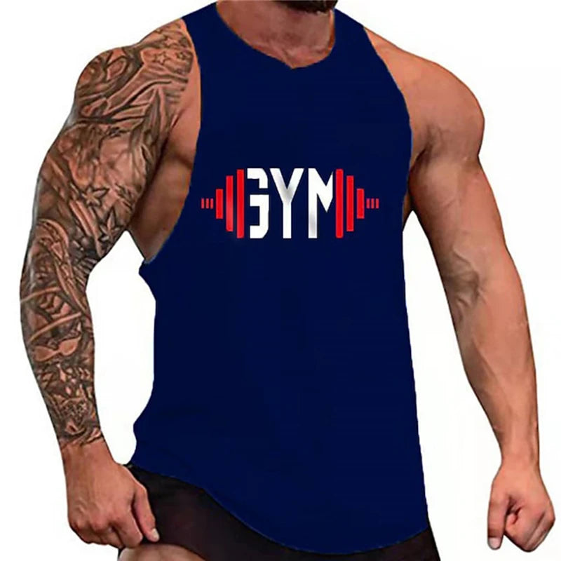 Men’s Athletic Graphic Tank Top – Sleeveless Gym & Workout Vest