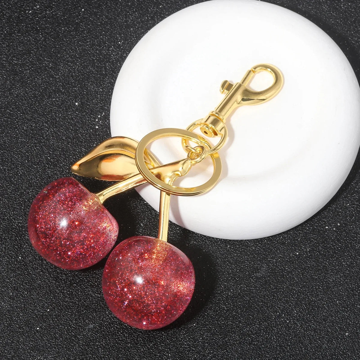 6-Piece Cherry Bag Charm & Pendant Set for Women's Handbags, Totes & Keychains