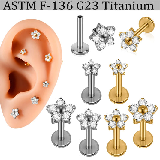 Lumière Pure™ ASTM Flower Zirconia Piercing Jewelry