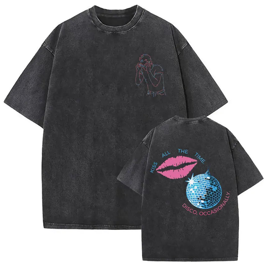 Retro Washed Harry Styles T-shirt Men Women O-Neck Oversized Cotton T Shirt Tops
