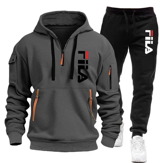 Men's Hooded Sportswear Tracksuit Set (Pullover Hoodie & Matching Joggers)