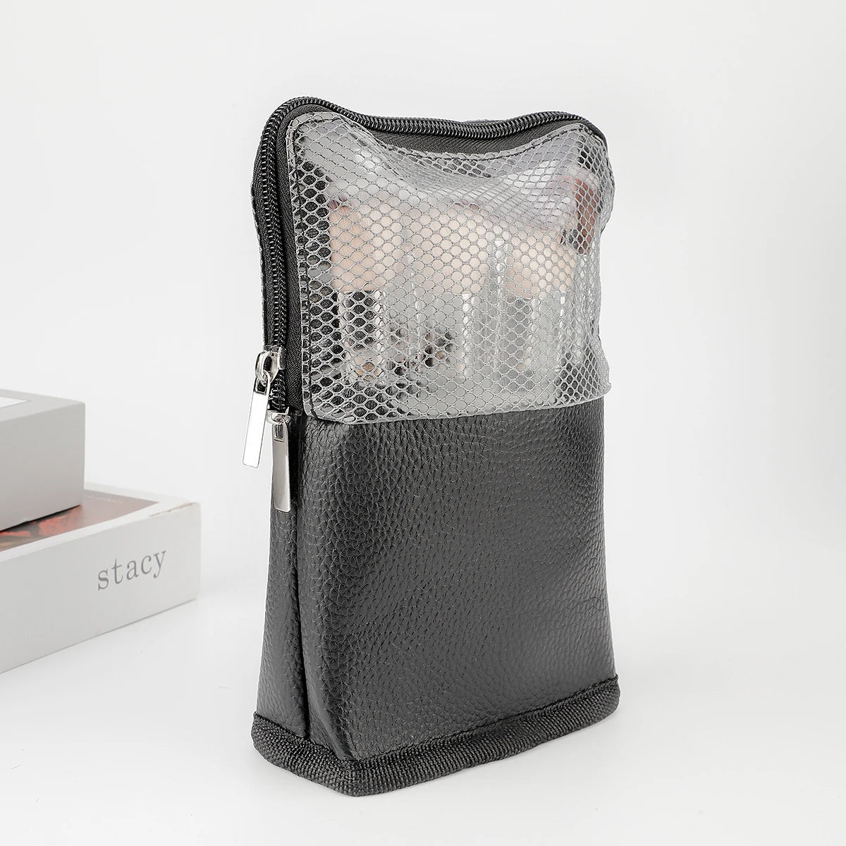 1 Pcs New Niche Makeup Bag Large Capacity Makeup Brush Storage Can Be Diagonal Cross Zipper Bag Portable Simple Wash Storage Bag