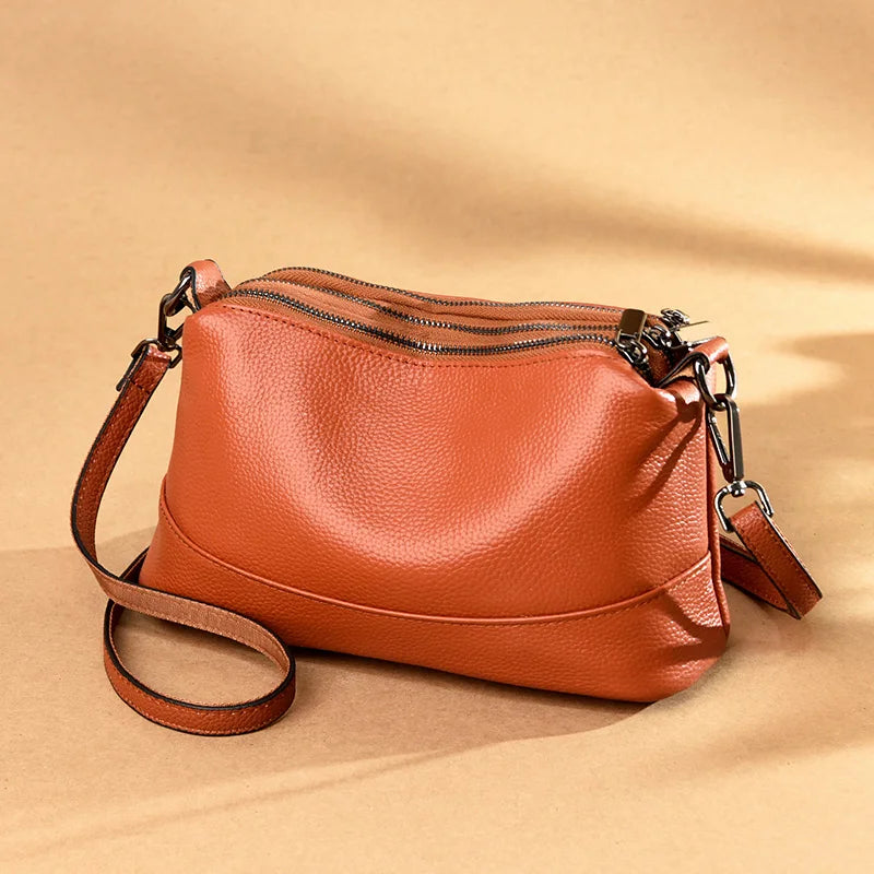 Women's Luxury Genuine Cowhide Leather Messenger & Shoulder Bag