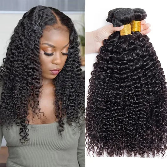 CrownLux™ Peruvian Kinky Curly Remy Bundles