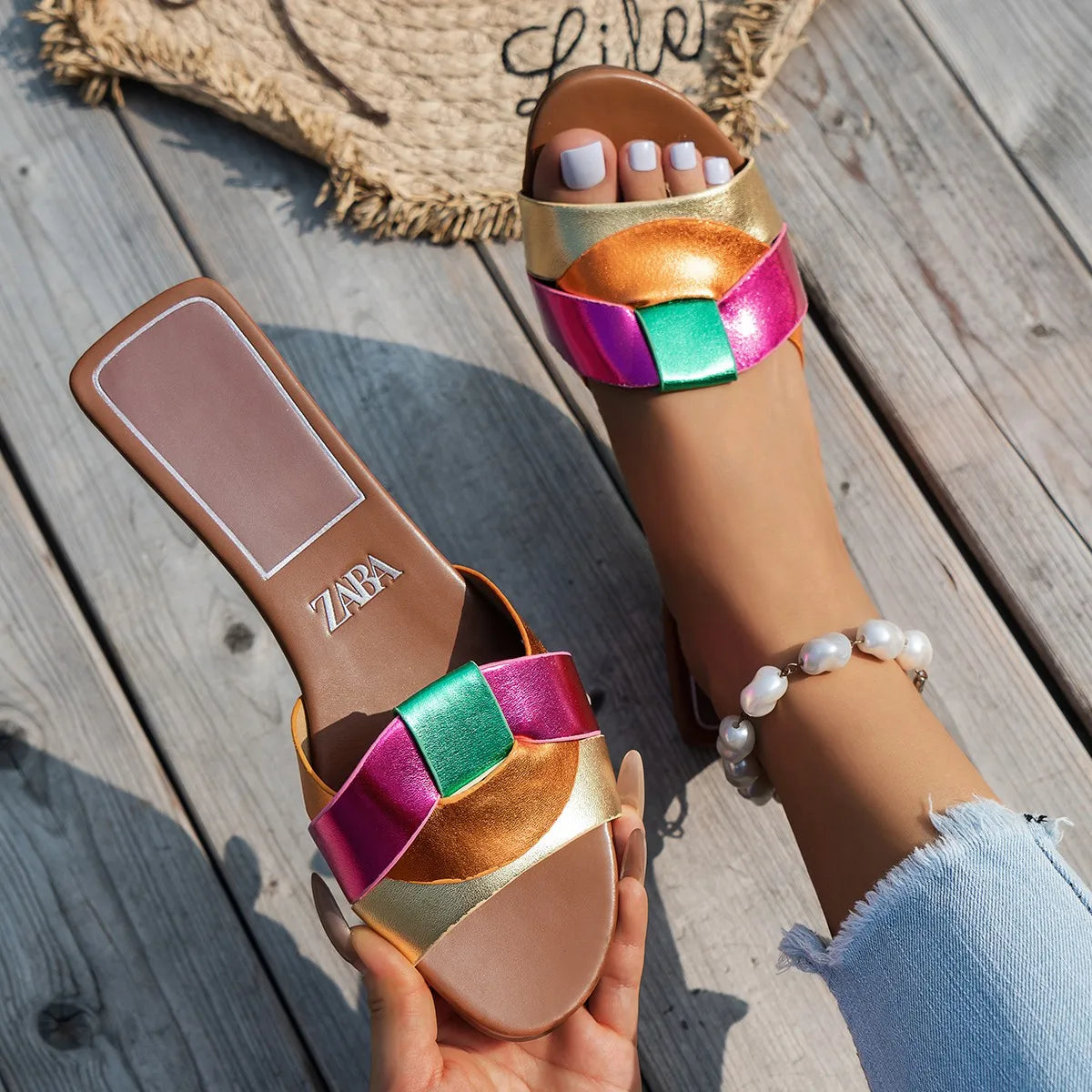 Women's Summer Designer Solid-Color Fashion Slides | Chic Casual Outdoor Slippers