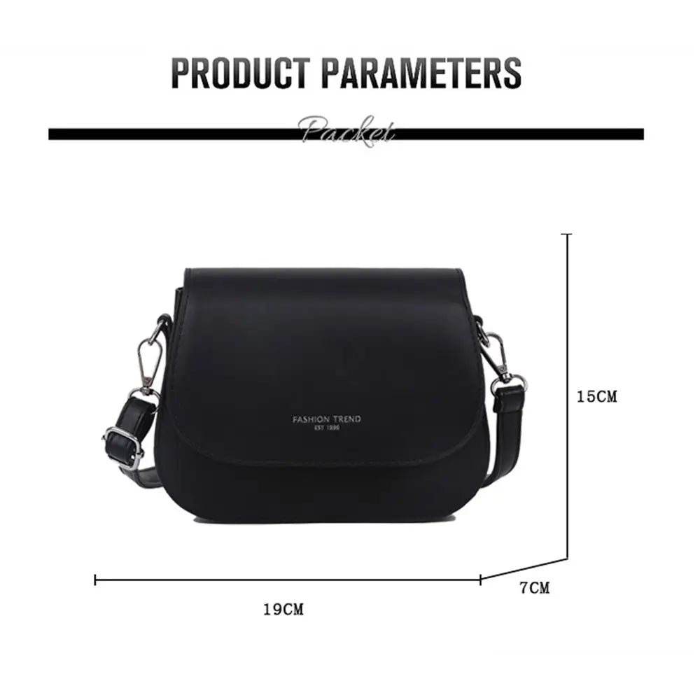 Women's Minimalist Solid Color Saddle Shoulder & Crossbody Flap Bag