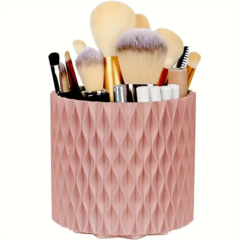 Makeup Brushes Holder 360° Rotating Organizer 5 Slot Multi-Functional Desk Storage Cosmetics Storage for Vanity Desktop Bathroom